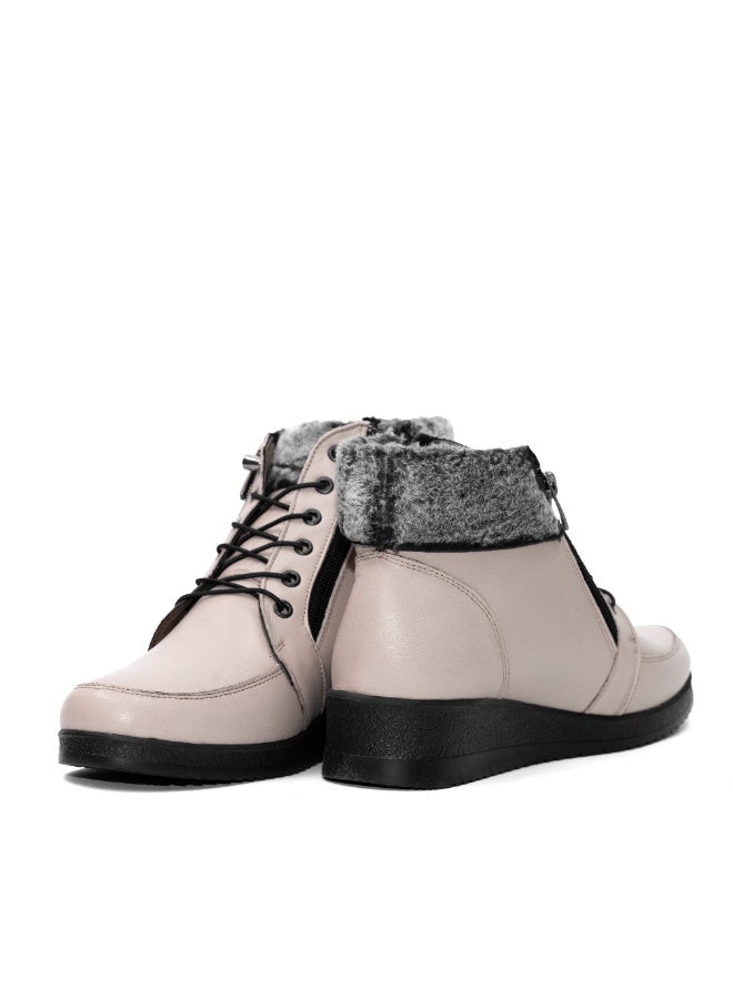 Levent Genuine Leather Half Boot - Beige - Image 2